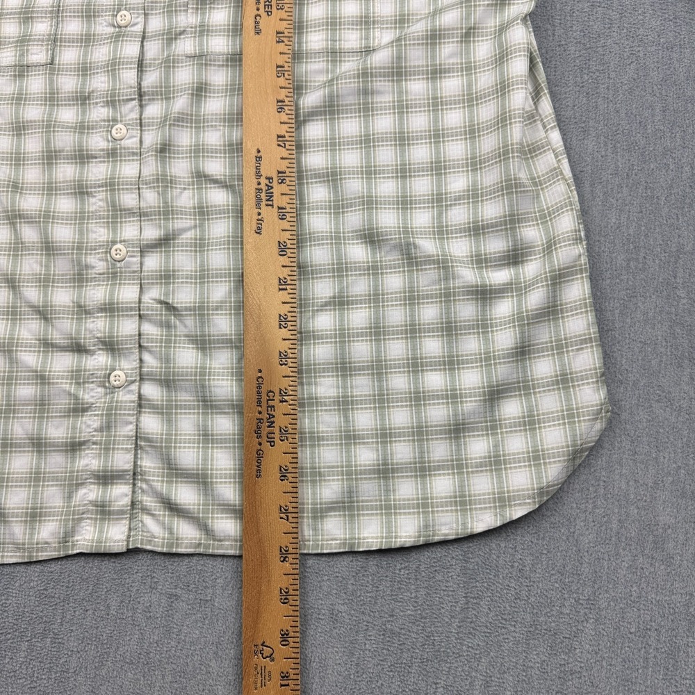 Columbia Shirt Women 1X Green Plaid Silver Ridge Utility Long Sleeve Lightweight - Picture 7 of 11